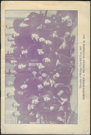 Nov.  24,  1917 University Of Michigan Vs.  Norhwestern Football Program