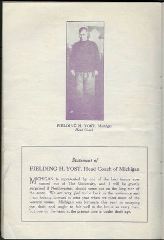 Nov.  24,  1917 University of Michigan vs.  Norhwestern Football Program 4
