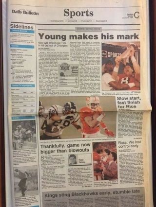 San Francisco 49ers San Diego Chargers 49 - 26 Steve Young Nfl 1995 Bowl