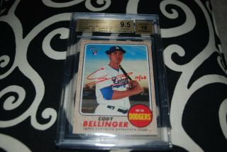 CODY BELLINGER 2017 Topps Heritage Real One RED Ink Rookie /68 @ BGS 9.  5 AUTO 10 2