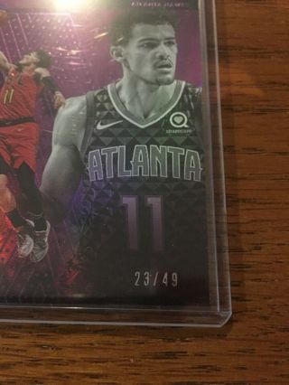 2018 - 19 Panini Chronicles Trae Young Rookie Essentials Purple 23/49 SSP Rare Rc 2