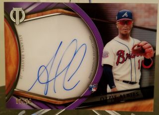Ozzie Albies Rc On Card Auto 2018 Topps Tribute Purple Ssp /50 Braves Rookie $$