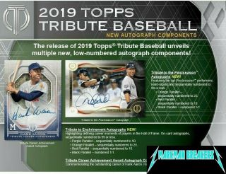 Toronto Blue Jays 2019 Topps Tribute Baseball 6 - Box Case 3break 3 Markman