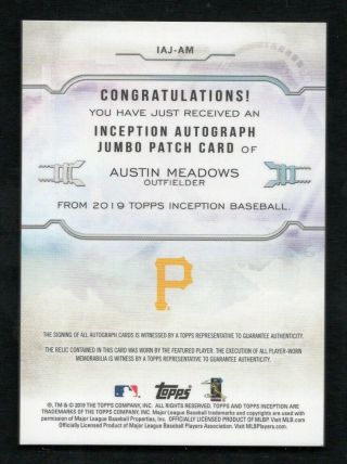 Austin Meadows 2019 Topps Inception Jumbo Patch Autographs 090/110 2