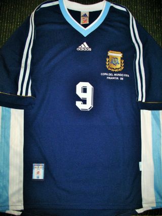 Batistuta Argentina 1998 World Cup Jersey Shirt Camiseta Roma Fiorentina Maglia