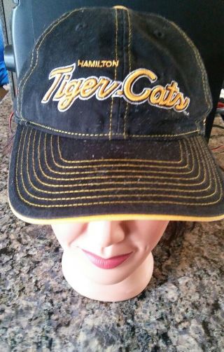 Official Cfl Vtg Hamilton Tiger - Cats Adjustable Hat Baseball Cap Reebok Rare
