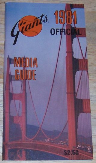 San Francisco Giants Media Guide; 1981
