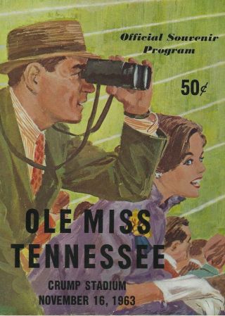 1963 Tennessee Vs Ole Miss Program - Crump Stadium Memphis