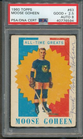 1960/61 Topps 63 Moose Goheen Psa/dna Certified Authentic Signed 6594