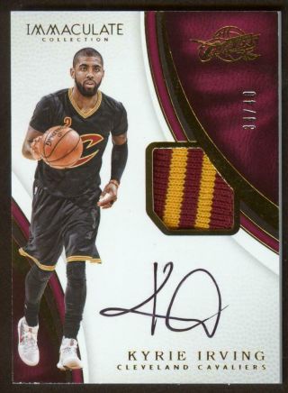 Kyrie Irving 2016 - 17 Panini Immaculate Patch Auto Signature Cav 34/40