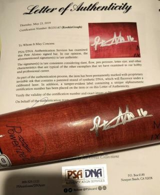 Pete Alonso Signed Psa/dna Rookie - Graph Old Full Signature Ls M9 Game Model Bat