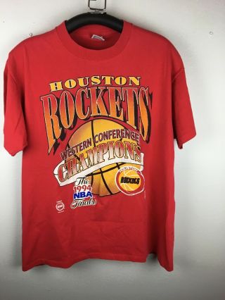 Houston Rockets 1994 Western Conference Champions Mens Shirt Red Xl