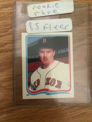 1985 Fleer Sticker 123 Roger Clemens Rookie Rc Boston Red Sox