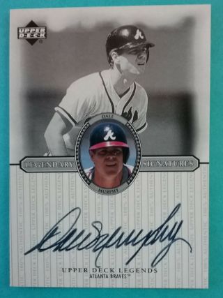 2000 Upper Deck Legendary Signatures Dale Murphy Card S - Dm.  Braves.  Auto.