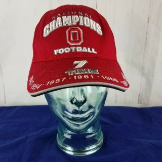 2002 National 7 Time Champions Ohio State Buckeyes Football 3d Red Hat Cap