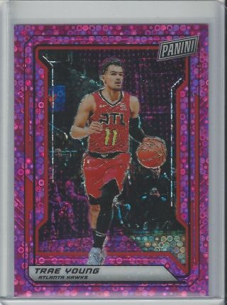 2019 Panini National Gold Pack Trae Young Pink Disco Prizm Rookie /50 Hawks