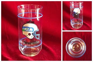 Nfl Seattle Seahawks Mobil Promotion Vintage 1980s 14 Oz Drinking Glass Tumbler