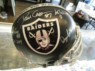 Jsa 3x Signed Raiders Just Win Baby Full Size Helmet Ray Guy Casper Lamonica