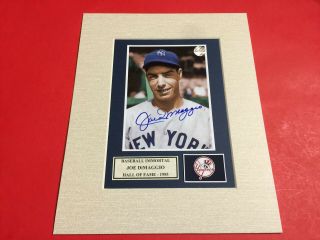 Joe Dimaggio Signed 4x5 Photo With Certificate Of Authenticity -