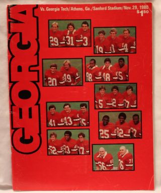 1980 Georgia football game programs plus 1981 Sugar Bowl,  National Champions 11