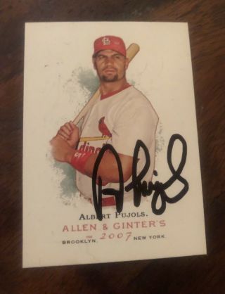 Albert Pujols Allen & Ginters 2007 Signed,  Autographed Card