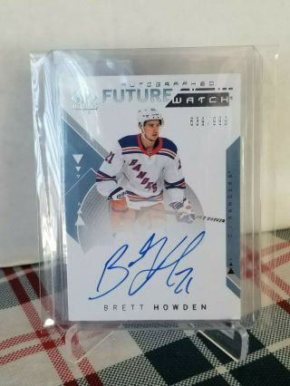 2018/19 Upper Deck Sp Authentic Fw Autographed /999 Ny Rangers Brett Howden 202