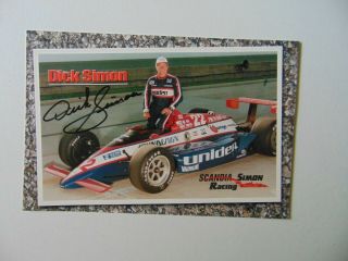 " Oldest Indy 500 Driver " Dick Simon Signed 6x9 Cardstock Photo Todd Mueller
