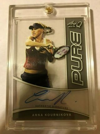 Anna Kournikova Tennis Si Model Clear Autograph Card Leaf Q Pure Auto 2015