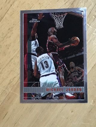 1998 - 99 Michael Jordan Topps Chrome 123 Chicago Bulls Card Nm - Mt,