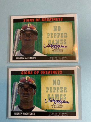 2005 Bowman Heritage Signs Of Greatness Andrew Mccutchen Pirates Rc Auto