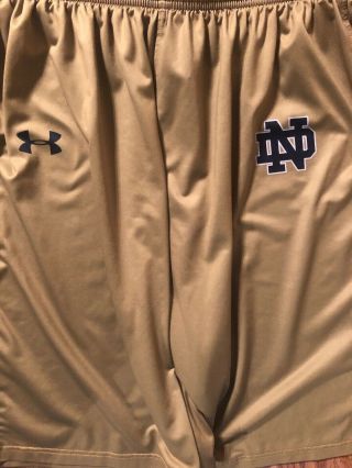 Notre Dame Football Team Issued Under Armour Shorts gold XL 23 2