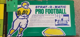 1968 Strat - O - Matic Pro Football Board Game - Rare Cards.