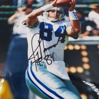 Jay Novacek NFL Dallas Cowboys Signed Autographed 8x10 Color Photo with 2