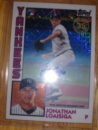 2019 Topps Series 2 1984 Chrome Silver Pack Auto Jonathan Loaisiga 131/149