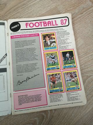Rare Vintage 100 Complete 1987 Panini Football Sticker Album Retro Soccer Full 3