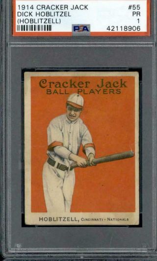 1914 Cracker Jack 55 Dick Hoblitzel Psa 1
