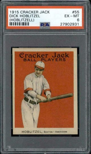 1914 Cracker Jack 55 Dick Hoblitzel PSA 1 3