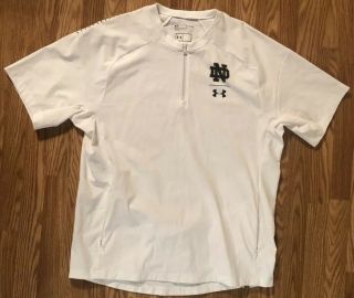 Notre Dame Football Team Issued Under Armour 1/4 Zip Jacket 2xl