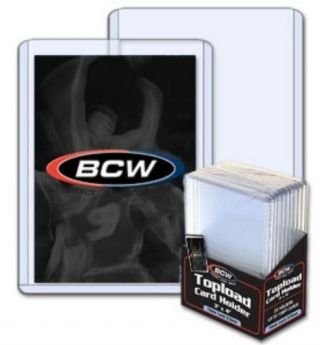 50 Bcw 3.  5mm Thick Memorabilia Trading Card Topload Holders 138 Pt.  Protectors