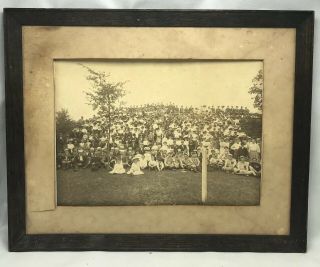 Early 1900 Baseball Team With Crowd Smoking Cigars Cm Hayes Antique Photo