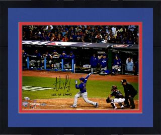 Framed Anthony Rizzo Cubs 2016 World Series Champs Signed 16x20 Photo & Insc