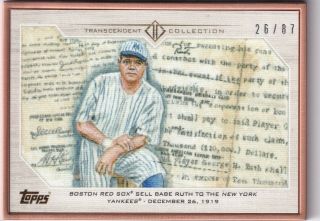 2017 Transcendent Babe Ruth 26/87 Yankees