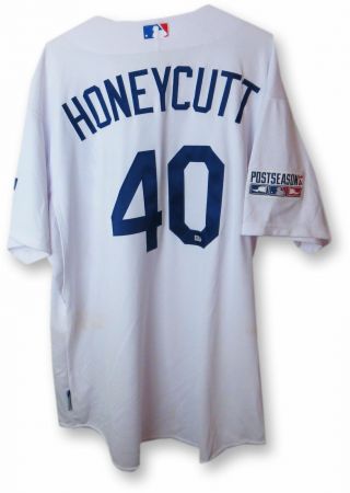 Rick Honeycutt Team Issue Jersey Dodgers Home White 2014 Play - Off 40 Hz515115