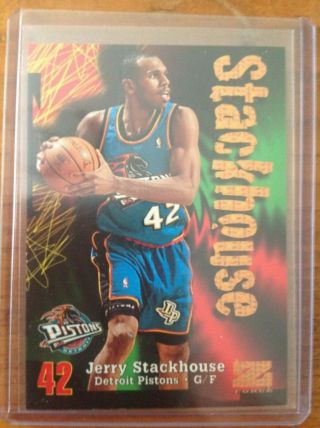 1997 - 98 Skybox Z - Force Jerry Stackhouse Rave 34/50 Pistons