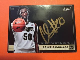 Caleb Swanigan Autographed Card Purdue Boilermakers 2016 - 17 Nba Sacramento Kings