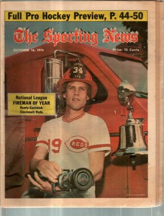 The Sporting News Newspaper Oct 16,  1976 Fireman Of Year Reds 