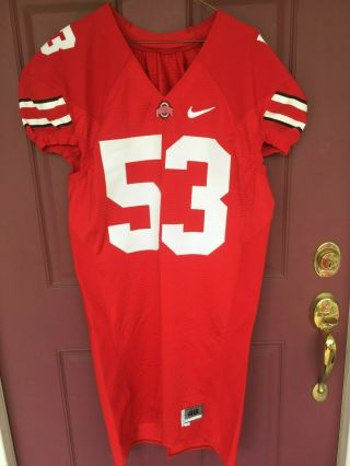 Rare Authentic Ohio State Buckeyes Game,  Worn Home Red Football Jersey Sz 46