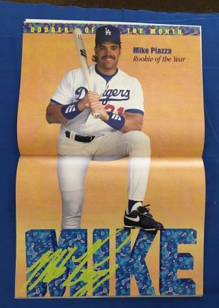 Dodgers 1994 Program Scorecard Mike Piazza Poster DeShields Candiotti & Rookies 2