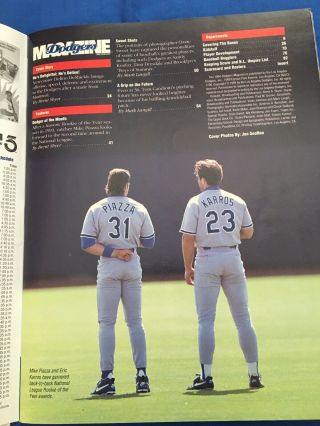 Dodgers 1994 Program Scorecard Mike Piazza Poster DeShields Candiotti & Rookies 3
