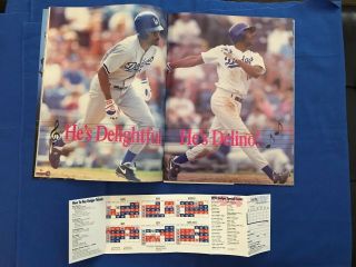 Dodgers 1994 Program Scorecard Mike Piazza Poster DeShields Candiotti & Rookies 5